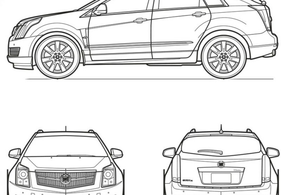 Cadillac SRX (2010) (Кадиллак СРX (2010)) - чертежи (рисунки) автомобиля